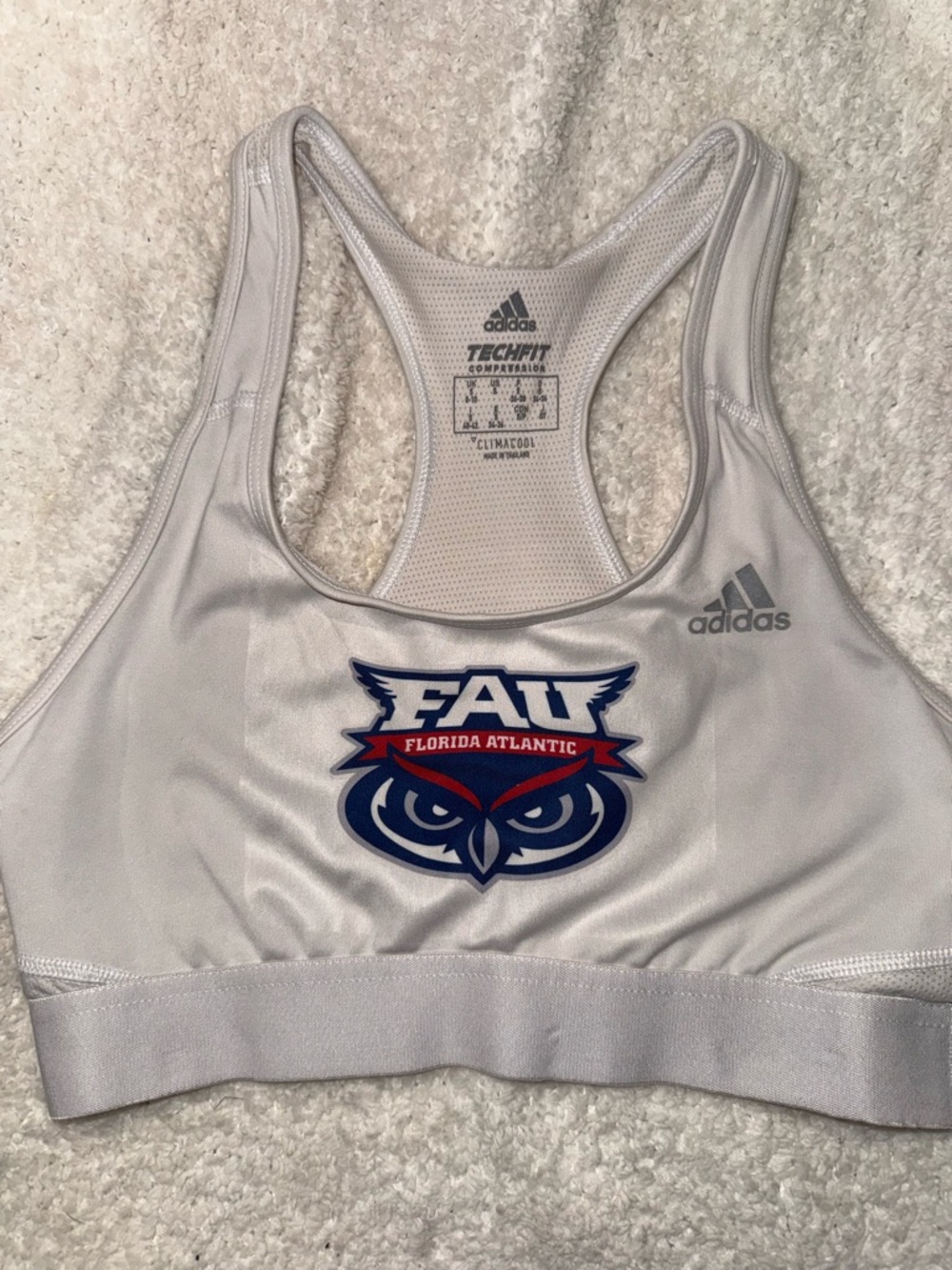 FAU CHEER adidas Women’s FAU White Techfit Sports Bra